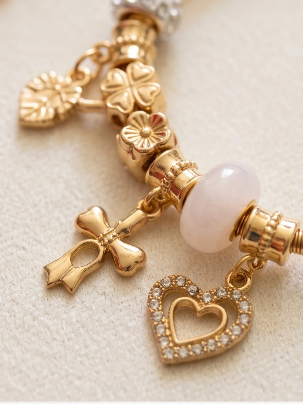 Set of 5 Gold Charm Bracelets for Girls & Tweens (7 Inches)